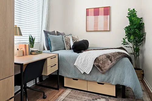 Model living area at Nine 31